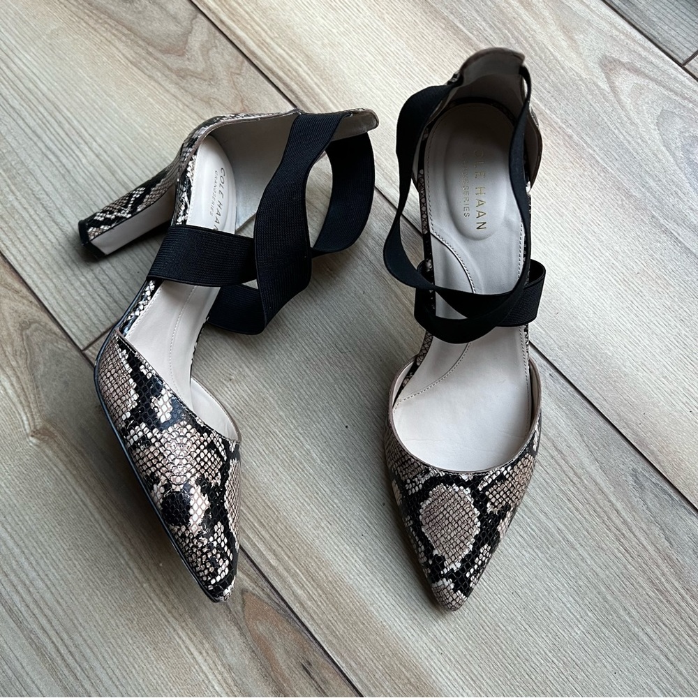 Cole Haan Maikki Snake Print Leather Pumps
